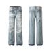 Men's Clothing High Street Vibe Flared Printed Jeans Handsome Pants For Men And Women Spring And Autumn_mkmklike.com