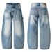 Men's Vintage Washed Baggy Jeans – 90s Streetwear Relaxed Fit, Distressed Fade & Blade Cut Hem For Hip-Hop & Urban Fashion_mkmklike.com
