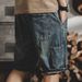 Men's Unique Color Blocked Slim Fit White Denim Shorts Summer Style Fashionable And Versatile 5 Point Pants New Instagram Style_mkmklike.com