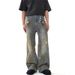Nordmann European And American Style Vibe Ink Splash Ripped Jeans For Men, Unique Design, Casual Pants, Trendy Brand, Loose_mkmklike.com
