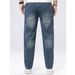 Men's Straight Leg Jeans Trendy Blue Comfortable Versatile All Seasons_mkmklike.com