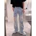 Men's Retro High Street Ripped Jeans Summer Thin Style Trendy Hip Hop Loose Straight Leg Casual Trousers_mkmklike.com