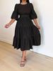 ELLE ELLE ON01266 In Stock 2023 Spring Summer New Plus Size Women's Fashion Round Neck Flared Denim Dress_mkmklike.com