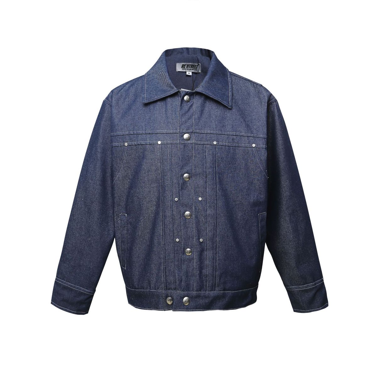 Jiayiku Trendy Brand 2025 Spring New American Style Pleated Washed Denim Loose Boxy Jacket For Men_mkmklike.com