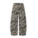 Street Style Camouflage Cargo Men's Denim Trousers Outdoor Sports Design Wrinkled Loose Wide-leg Pants_mkmklike.com