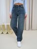 Women's Clothing Wide Leg Pants Autumn Wear Women's High Waist Flared Jeans - Classic Blue Denim Wide Leg Pants For Casual & Office Wear_mkmklike.com