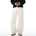 American Style Wide-Leg Denim Men's Vibe Trendy Brand Simple Basic Solid Color Versatile Curved Scimitar Pants_mkmklike.com