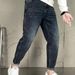 High End Jeans For Men, Elastic Slim Fit, Vintage Fashion Brand, Trendy Embroidery Print, Versatile, Light Luxury Casual_mkmklike.com