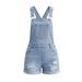 Summer Women's Distressed Denim Overalls Shorts Loose Casual Versatile Style Cross Border Foreign Trade Source Factory_mkmklike.com