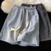 Men's Summer Denim Shorts Retro Hong Kong Style Loose Wide Leg Five Point Casual Mid Length Trendy Handsome New Pants_mkmklike.com
