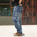 Men's Clothing Brand Multi Pocket European And American Work Jeans Men's Wide Leg Loose Large Size_mkmklike.com