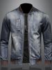 Pulse Pulse Men's 2025 Autumn New Vintage Denim European And American Style Motorcycle Jacket Warm Stand Collar_mkmklike.com