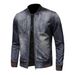 Venom Men's 2024 Autumn New Vintage Denim Coat European And American Motorcycle Jacket With Warm Stand-up Collar_mkmklike.com