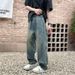 Men's Clothing Men's Straight Leg Jeans Trendy Wide Leg Loose Fit Blue Jeans For Teenagers Style Spring Autumn_mkmklike.com