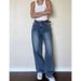Plus-Size Vintage High-Waisted Jeans – Wide Leg, Stretch Denim (Blue, S-4XL, Comfort Fit, Streetwear & Retro Chic)_mkmklike.com