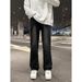 Nordmann Men's Flared Jeans New High Street Washed Retro Casual Pants American Style Loose Straight Black Long Trousers_mkmklike.com