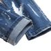 Men's Distressed Denim Jeans With Patchwork & Paint Splatter Design, Slim Fit Skinny Leg Ripped Casual Trousers_mkmklike.com