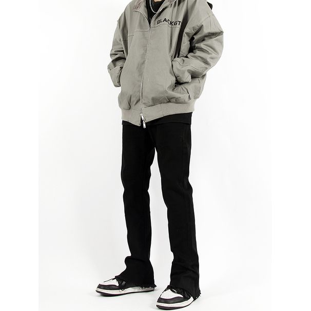Nordmann European American Style Frayed Hem Jeans For Men, Spring And Autumn Design, Slightly Flared Casual Pants, High Street_mkmklike.com