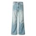 Denim Washed Flared Vibe Trend Hip-Hop Men's Stitched Split Deconstructed Patchwork Loose Wide-Leg Long Pants_mkmklike.com