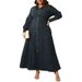 Women's Clothing Long Coat Women's Winter Long Open Front Duster Coat In Navy Blue - Plus Size 1XL-5XL, Stretch Denim, Streetwear Style_mkmklike.com