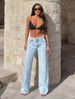K Design Sense: Niche Fringed Denim Jeans For Women, High Waisted And Slimming, Loose Fitting Pants, Wide Leg Pants, Floor Length Pants_mkmklike.com