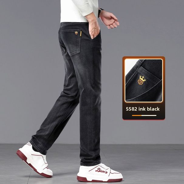 Thickened Men's Jeans Loose Straight Pants Stretch Casual Pants_mkmklike.com