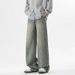 Men's Fleece-Lined Vintage Jeans – High Street Loose Fit Straight Leg Pants With Slight Flare For Winter_mkmklike.com