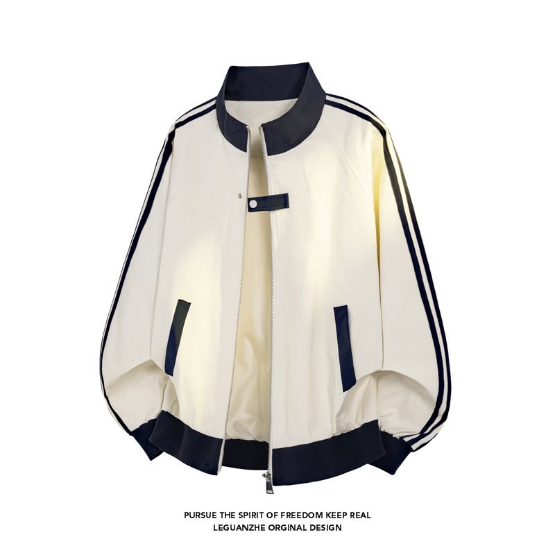 American Style Patchwork Sports For Men Winter Heavyweight Trendy Brand Versatile Couple High Street Cool Striped_mkmklike.com
