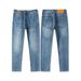 Men's Clothing 2025 Early Spring Nostalgic Blue Slim Straight Jeans Thin 12OZ Classic Washed All Match Denim Pants_mkmklike.com