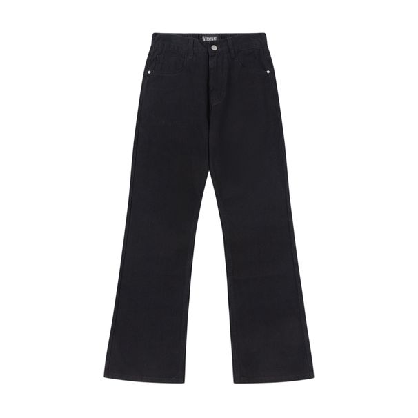 Men's Clothing Denim Pure Black Flared Vibe Slim Fit Pure Cotton Jeans Simple Drape Versatile Pants_mkmklike.com