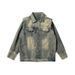 American Heavy Industry Washed Straight Shoulder Padded Denim Jacket Unisex Spring Autumn New Trendy Top_mkmklike.com