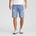 Laike Men's Stretch Denim Shorts Mid-Length Ripped Rhinestone American Trend Five Point Cross Border Summer Thin Pants_mkmklike.com