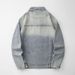 Loom Unique Retro Stand Collar High-end European And American Street Style Cool Motorcycle Denim Jacket For Men_mkmklike.com