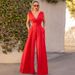 new slim jumpsuit high waist slimming jumpsuit straight wide leg pants for women_mkmklike.com