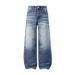 Unisex Whiskered Straight Leg Jeans Mid Waist Loose Wide Leg Pants Street Style Youth Couple Trousers With Slight Stretch_mkmklike.com