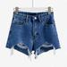 Trendy Light Colored Denim Shorts for Women Thin Loose Fit plus Size Frayed Edges Wide Leg a Line Hot Pants Summer Wear_mkmklike.com