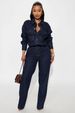 K Slim Fit Elastic Loose Long Sleeved Denim Jumpsuit_mkmklike.com