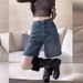 Women's Clothing Denim Shorts Trendy And Versatile Summer Thin New Style High Waist Loose Straight Slimming Shorts_mkmklike.com