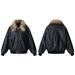 Eon Modish 2025 Autumn New American Style Fur Collar Leather Jacket Coat_mkmklike.com