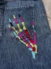 Men's Jeans Pocket Colorful Pattern Baggy Washed Blue Wide-leg Jean 2026 Street Trend Versatile Style Daily Denim_mkmklike.com