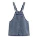 ELLE ELLE Vintage Denim Strap For Women 2025 Summer A-Line Loose Slimming New Basic Age-Reducing Short Dress_mkmklike.com