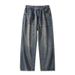 "Unisex Straight-Leg Jeans - Classic Hong Kong Style Denim Pants For Men & Women | Timeless Vintage Wash Options"_mkmklike.com