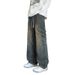 American Trendy Brand Washed Jeans Men's Large Size Plus Spring And Autumn Retro Loose Straight Wide-leg Tooling Trousers_mkmklike.com