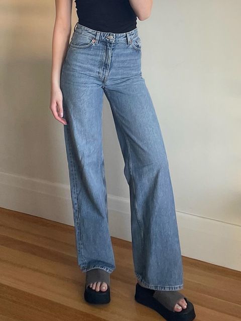 Women's Clothing New Fashion Straight Leg Jeans, Retro Loose Washed High Waisted Jeans For Women_mkmklike.com