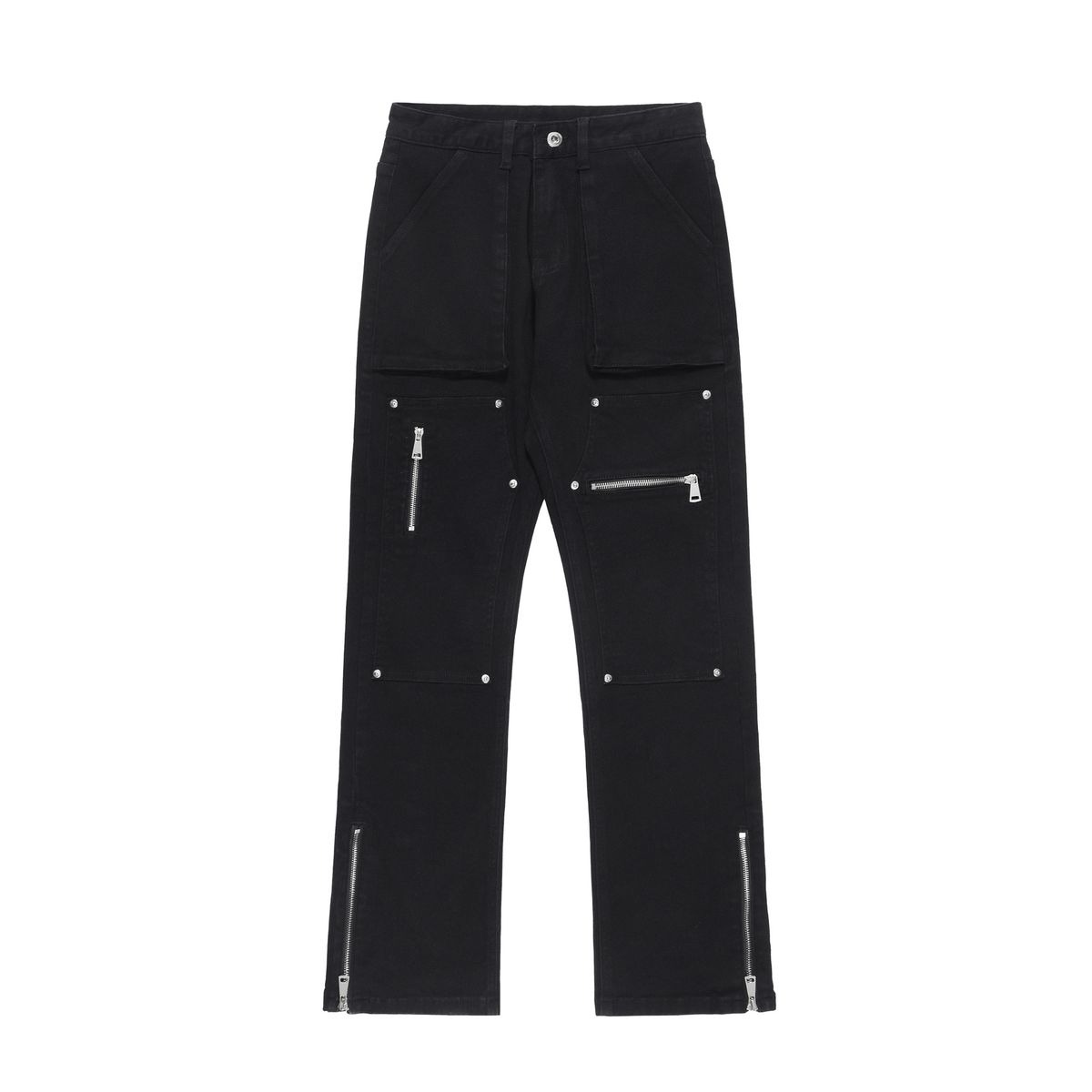 Men's Clothing Pants Niche Design Slightly Flared Lumberjack Functional Pocket Zipper Jeans_mkmklike.com