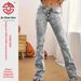 Gray Slim Fit Stretch Denim Jeans Minimalist Style Slightly Flared Long Pants Versatile Washed European American_mkmklike.com