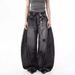 Vintage High Street Distressed Cat Whisker Wide Leg Denim Jeans For Men & Women - Cleanfit Straight Cut With Deconstructed Panels_mkmklike.com