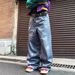 Women's Printed Star Denim Jeans - High Waist Wide Leg Straight Pants For Casual Streetwear_mkmklike.com