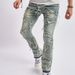 Men's Clothing New torn jeans, cat whisker sewn fabric, fashionable elastic loose wide leg pants, casual men's pants_mkmklike.com