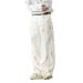 Men's Clothing Heavy Loose Scimitar Design Wide Leg Pants Niche Painted Graffiti Fashion Light Luxury White Denim Pants_mkmklike.com